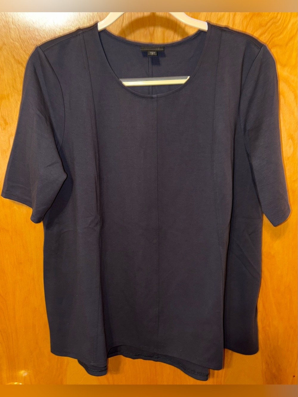 Wearever Collection by J. Jill charcoal grey ponte knit short sleeve top Medium